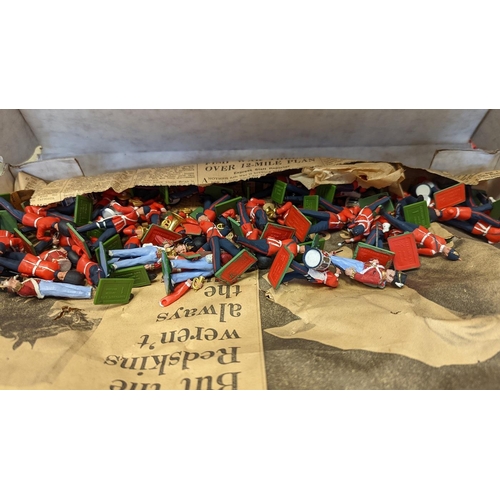 417 - Britains. Collection of unboxed model WW1 Biplanes (3), unboxed figures, generally fair to good. Qty... 