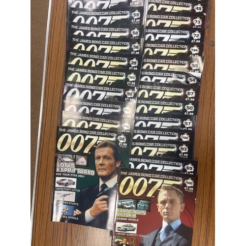 428 - Collection of James Bon 007 models in display cases with Corovorado Live and let die, Ford Fairlane ... 