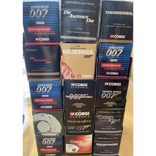 457 - James Bond 007 collection with Aston Martins 1/18 including AW No AWSS123, Joyride No 33745, No 3385... 