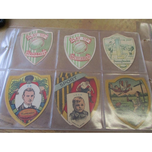 47 - J. Baines. Collection of c.1920s shield type rugby cards generally good to excellent with Hull, Kang... 