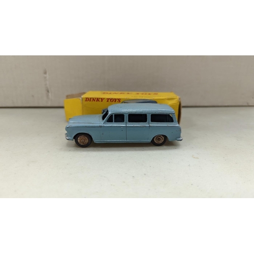 483 - Late 1950s French Dinky, Peugeot 403-U Familiale No. 24-F, sky blue body, plated convex hubs, Citroe... 