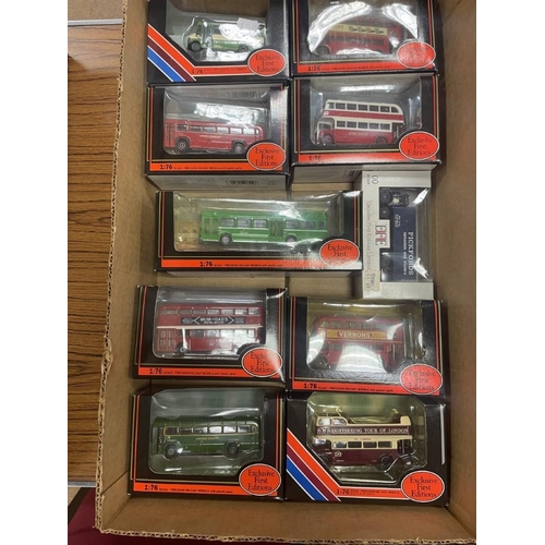 486 - EFE. Collection boxed buses plus a shop sign, collectors' book and postcards in 11 trays generally g... 