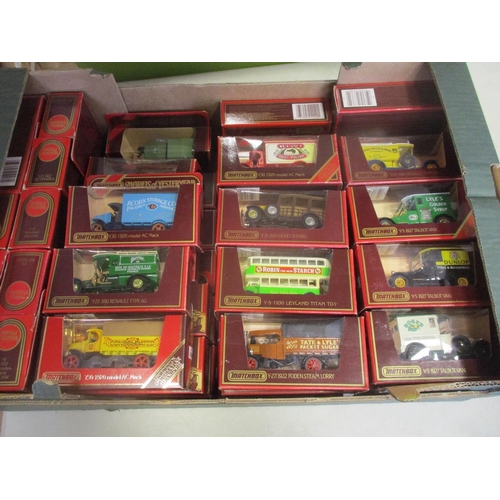 487 - Matchbox. Models of Yesteryear collection in maroon (111) and straw (48) boxes, mainly mint in good ... 