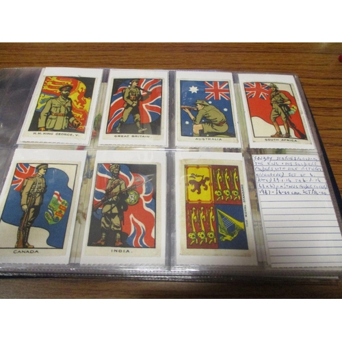 85 - Collection of silk issue sets/part sets in an album plus an empty album of plastic sleeves including... 