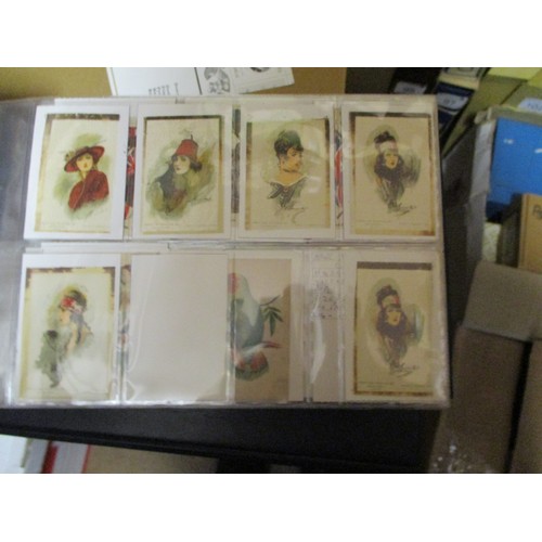 85 - Collection of silk issue sets/part sets in an album plus an empty album of plastic sleeves including... 