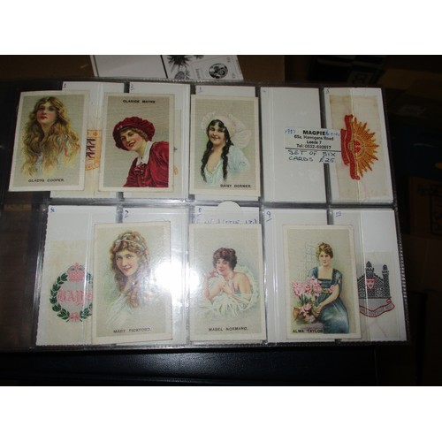 85 - Collection of silk issue sets/part sets in an album plus an empty album of plastic sleeves including... 