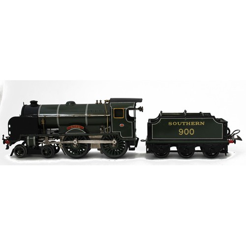 551 - Hornby. O gauge clockwork locomotive with tender Eton 900 4-4-0, largely repainted to an excellent s... 