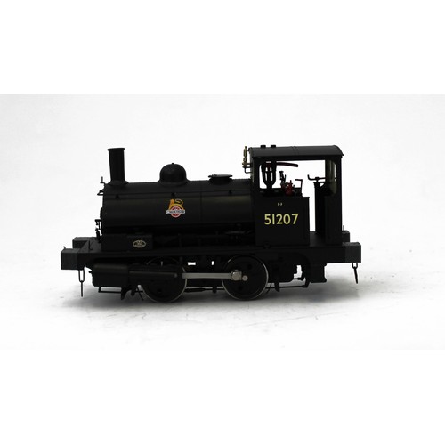 556 - Tower Brass. O gauge L&Y pug steam tank 0-4-0 locomotive BR black 51207 with instructions, generally... 