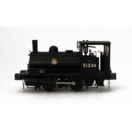 557 - Tower Brass. O gauge L&Y pug steam tank 0-4-0 locomotive BR black 51234 with instructions, generally... 