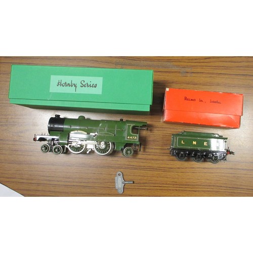 543 - Hornby. O gauge steam locomotives with 500 0-4-0 with tender and Flying Scotsman 4472 with tender ge... 