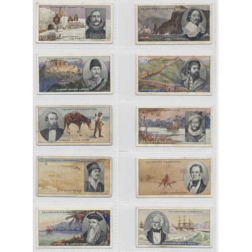 195 - F and J Smith. 1911 Famous Explorers complete set in plastic sleeves generally fair to good. Cat. £1... 