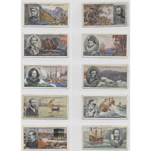 195 - F and J Smith. 1911 Famous Explorers complete set in plastic sleeves generally fair to good. Cat. £1... 