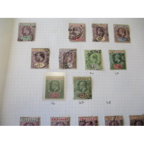 160 - Gold Coast. QV-QE mostly FU, some mint on leaves incl. 1884 set FU, 1902 set to 10/- (5/- M), 1904 s... 