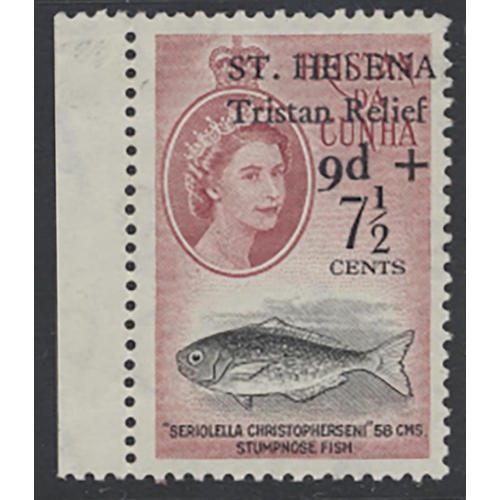 192 - St. Helena 1961 Tristan relief fund ovpt set, superb UM, signed by Enzo Dienna in pencil on reverse ... 