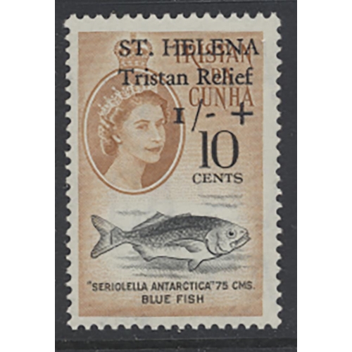 192 - St. Helena 1961 Tristan relief fund ovpt set, superb UM, signed by Enzo Dienna in pencil on reverse ... 