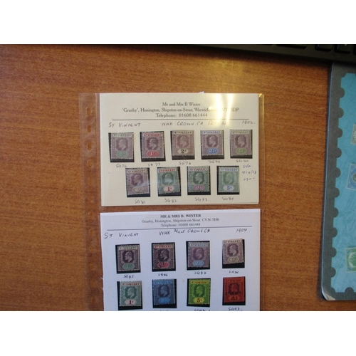 195 - St Vincent. QV-KEVII M/U coln on stockcards in clear sleeves, incl range 1861-93 vals to 5/-, also 1... 