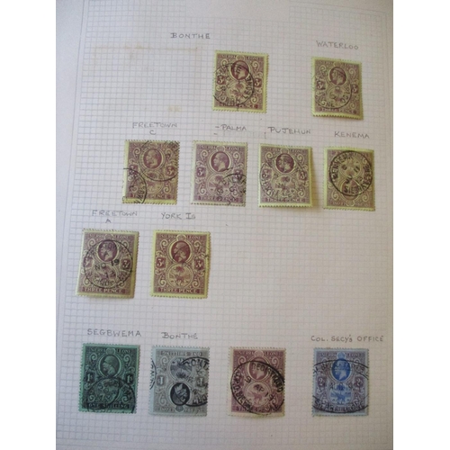 196 - Sierra Leone. KGV to early QEII coln U, collected for pmks and identified. Qty. 1,100+ stamps. (V)