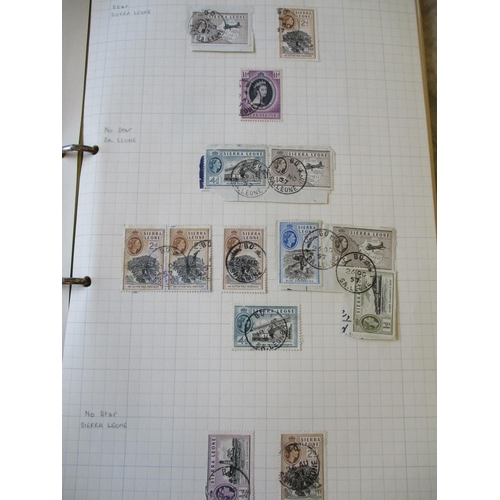 196 - Sierra Leone. KGV to early QEII coln U, collected for pmks and identified. Qty. 1,100+ stamps. (V)