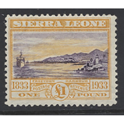 198 - Sierra Leone. 1933 Centenary of Abolition set to £1, fine mint. (SG 168/80) Cat. £1,100 (See photo) ... 