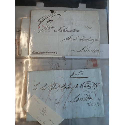 320 - Postal History. Small range pre-stamp covers and entires from 1700, incl Bishop Marks (3) with typed... 