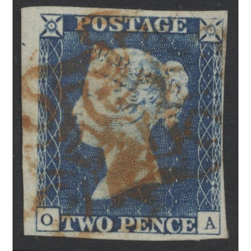 323 - GB. 1840 1d blacks, 13 FU examples all four marg, from plates 1a to 10, 10 having red MC’s, plus 2d ... 