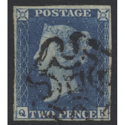 323 - GB. 1840 1d blacks, 13 FU examples all four marg, from plates 1a to 10, 10 having red MC’s, plus 2d ... 