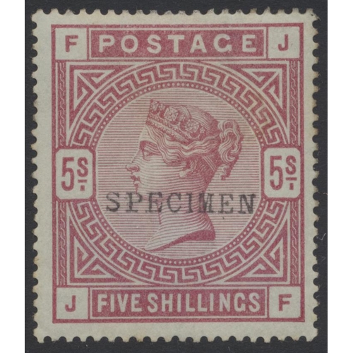 364 - 1883-4 Hi Vals range on leaves, with blued paper 2/6d to 10/- ultra each ovpt “SPECIMEN” mtd, 2/6d a... 