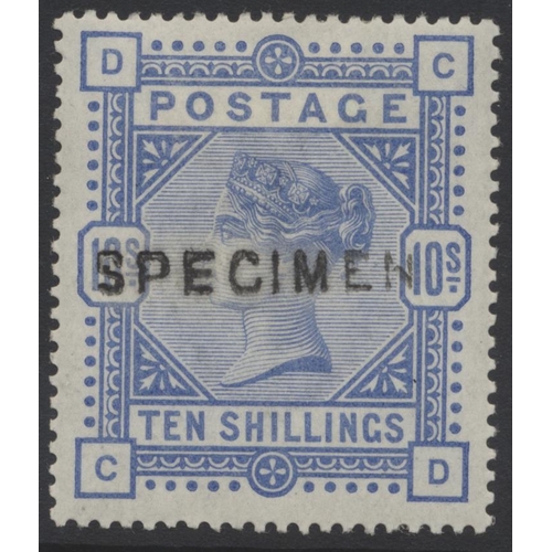 364 - 1883-4 Hi Vals range on leaves, with blued paper 2/6d to 10/- ultra each ovpt “SPECIMEN” mtd, 2/6d a... 