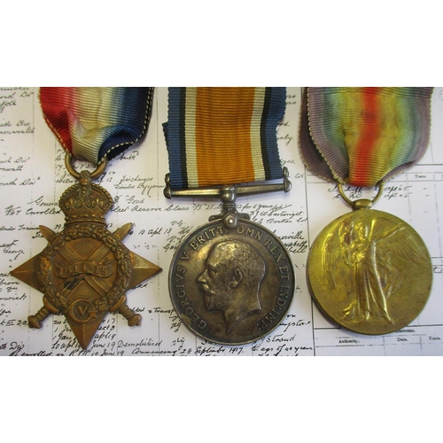 23 - James family range of medals with:
1. 1914-15 Star trio to Ply.10354 Pte W.H.A. James R.M.L.I. nearl... 