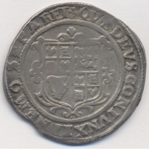 281 - James I. Third coinage half crown, plain ground line, mint mark lis, very fine. (S.2666) (Y)