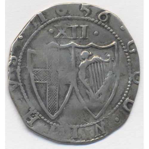 286 - Commonwealth. 1656 shilling, mint mark sun, nearly very fine. (S.3217) (See photo) (Y)