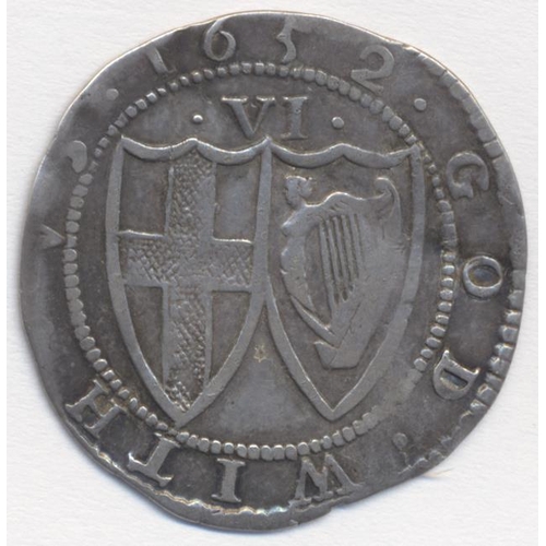 287 - Commonwealth. 1652 sixpence, mint mark sun, very fine. (S.3219) (See photo) (Y)