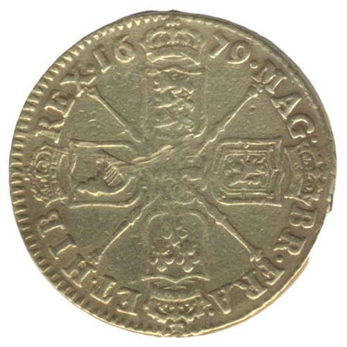 291 - 1679 guinea, fourth bust, fine, from a mount. (See photo) (Y)