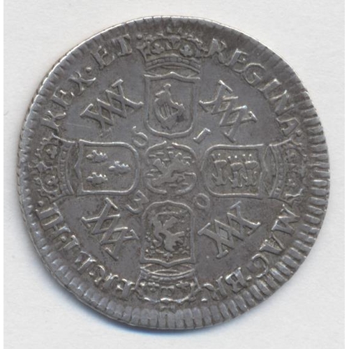 294 - 1693 sixpence very fine. (See photo) (Y)