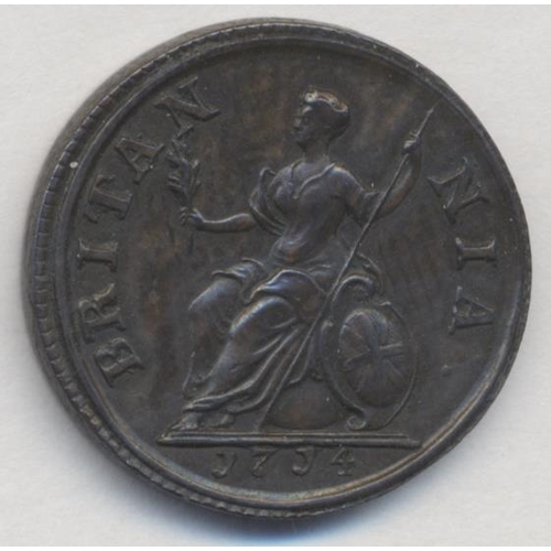 295 - 1714 pattern farthing extremely fine. (See photo) (Y)