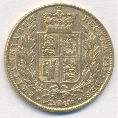 322 - Investment Gold lot - documents required. 1847 sovereign fine. (See photo) (Y)