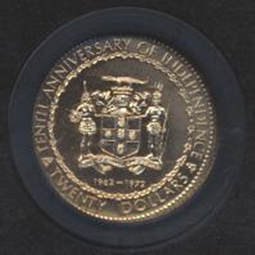 427 - Investment Gold lot – documents required. Jamaica. 1972 $20 gold proof FDC. (Y)