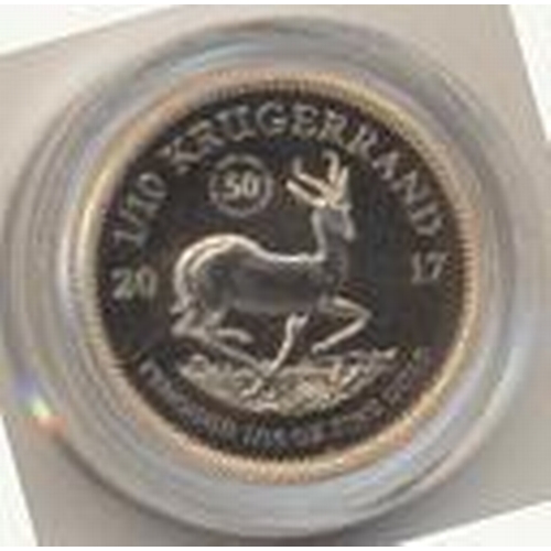 439 - Investment Gold lot – documents required. South Africa. 2017 1/10oz and 1/20oz Krugerrand proofs FDC... 