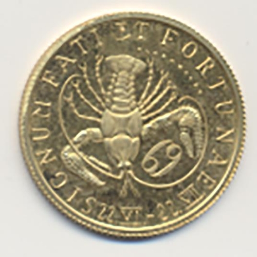 485 - Boxed 18ct gold proof circa 1969 'Lobster' commemorative FDC, 20mm diameter, weight approx 3.54g, no... 