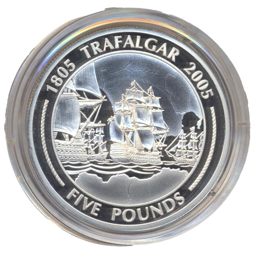 534 - Gibraltar. 2005 Battle of Trafalgar Bicentenary £5 silver proof FDC set of 12 in Westminster box wit... 