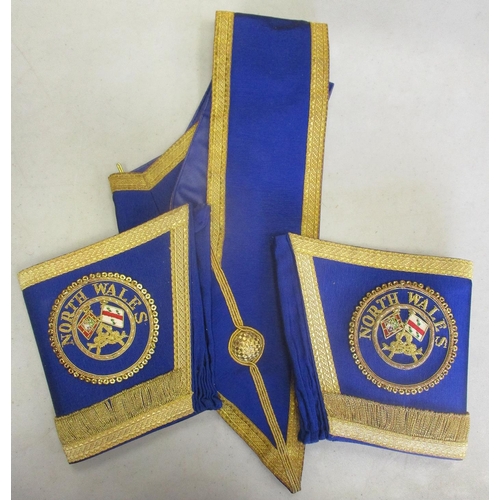 103 - Masonic range worn or awarded to Fred Williams of The Deeside (North Wales) Lodge with 9ct gold jewe... 