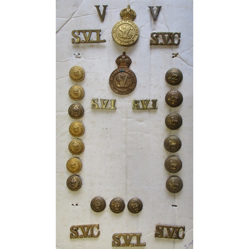 112 - Singapore badge and button range including Singapore Volunteer Corps cap badges (KC) (2), shoulder t... 