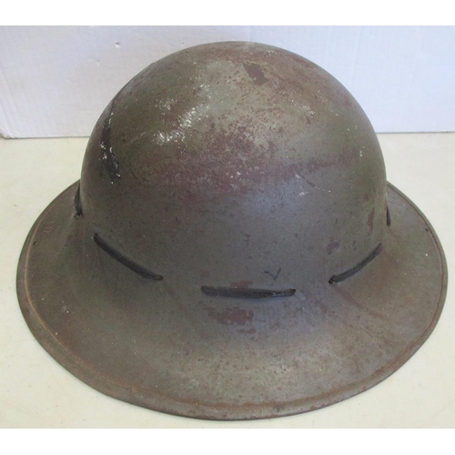 113 - Mixed collection with helmets with liners (8) including WW2 era Russian, GB Warden's (no liner), 198... 