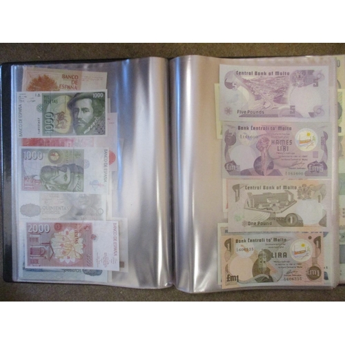 143 - Collection of world banknotes in album, generally very fine to extremely fine, with Brazil, China, I... 