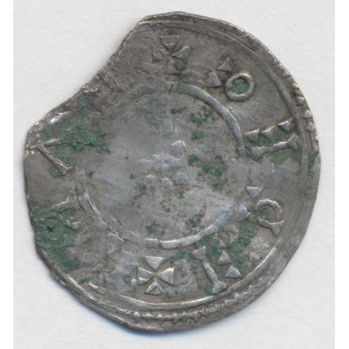 234 - Eadgar. 959-975 pre-reform coinage before 973 penny, rosettes top and bottom, fine, verdigris to bot... 