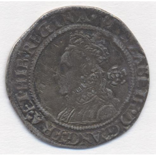 274 - Elizabeth I. Third and fourth issue threepence, smaller flan, mint mark pheon, very fine. (S. 2565) ... 