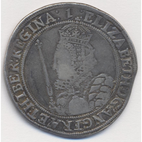 276 - Elizabeth I. Seventh issue half crown mint mark 1 nearly very fine. (S.2583) (See photo) (Y)