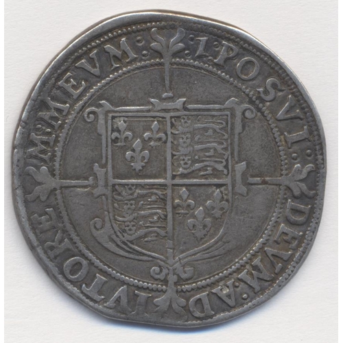 276 - Elizabeth I. Seventh issue half crown mint mark 1 nearly very fine. (S.2583) (See photo) (Y)