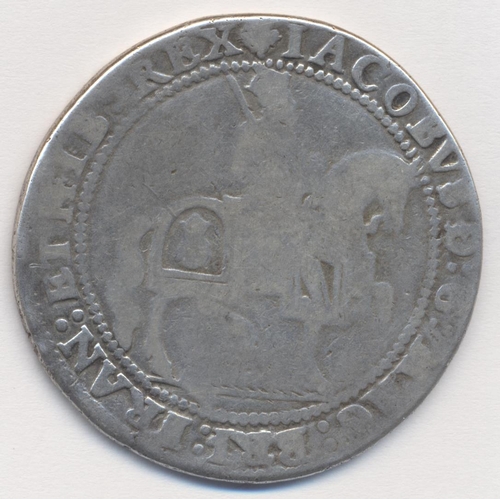 280 - James I. Third coinage crown, grass ground line, about fine. (S.2664) (See photo) (Y)