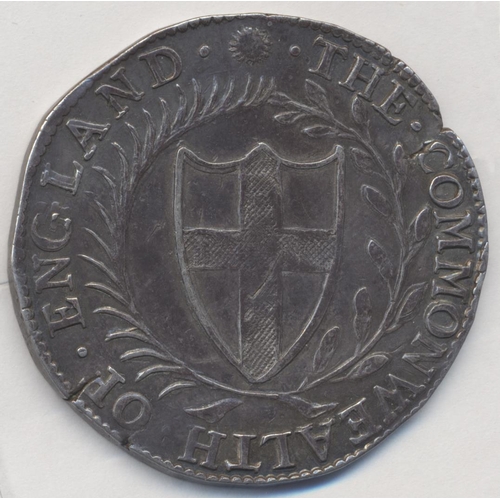 284 - Commonwealth. 1656 crown mint mark sun, very fine, cracked. (S.3214) (See photo) (Y)